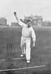 Sammy Woods, aus Berühmte Cricketspieler und Cricketplätze, veröffentlicht von Hudson und Kearns, 1895